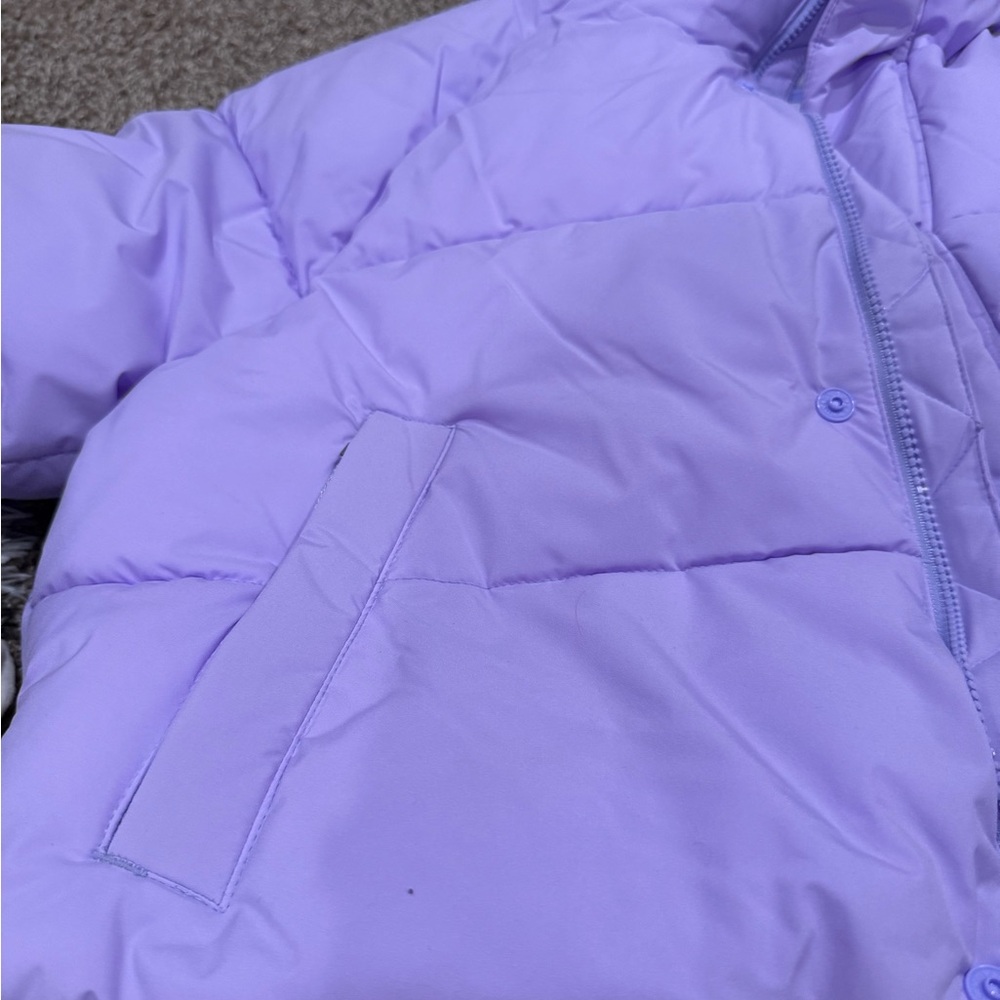 🥞Snow sport short Purple Puffer warm Jacket - Picture 2 of 16